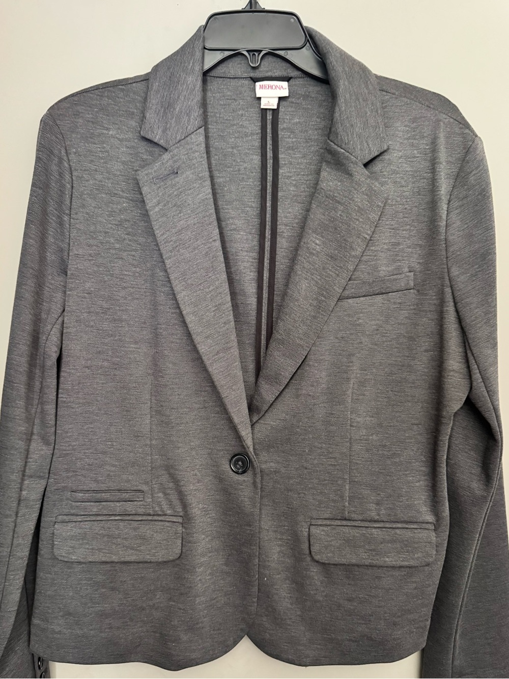 Merona Gray Single-Button Knit Blazer